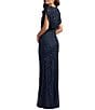 Mac Duggal Mesh V-Neck Short Sleeve Beaded Blouson Gown - Image 2