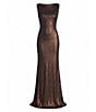 Mac Duggal Metallic Boat Neck Sleeveless Cowl Open Back Detail Mermaid Gown - Image 5
