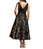 Mac Duggal Metallic Lace Sleeveless V Neck A-Line Midi Dress - Image 2