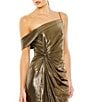 Color:Gold - Image 3 - Metallic Off-the-Shoulder Twist Waist Gown