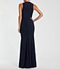 Mac Duggal Mock Neck Beaded Trim Stretch Jersey Column Gown - Image 2