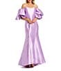 Mac Duggal Off-The-Shoulder Puff Short Sleeve Mermaid Gown, Color:Lilac - Image 1