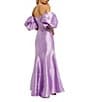 Mac Duggal Off-The-Shoulder Puff Short Sleeve Mermaid Gown, Color:Lilac - Image 2
