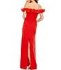 Mac Duggal Off-the-Shoulder Ruffle Embellished Sheath Gown, Color:Red - Image 2