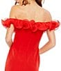 Mac Duggal Off-the-Shoulder Ruffle Embellished Sheath Gown, Color:Red - Image 4