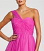 Color:Magenta - Image 3 - One Off the Shoulder Bustier Ball Gown