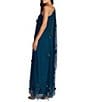 Mac Duggal One Shoulder Asymmetrical Net Gown With Flowers - Image 2