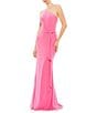Mac Duggal One Shoulder Belted Jersey Trumpet Gown, Color:Candy Pink - Image 1