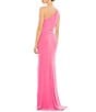 Mac Duggal One Shoulder Belted Jersey Trumpet Gown, Color:Candy Pink - Image 2