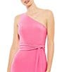 Mac Duggal One Shoulder Belted Jersey Trumpet Gown, Color:Candy Pink - Image 3