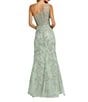 Mac Duggal One Shoulder Corset Embellished Mesh Sheath Gown, Color:Sage - Image 2