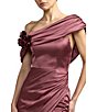Mac Duggal One Shoulder Cowl Neck Evening Gown - Image 3
