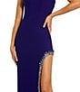 Mac Duggal One Shoulder Embellished Skirt Gown, Color:Indigo - Image 3