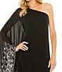 Mac Duggal One Shoulder Embellished Trapeze Gown, Color:Black/Silver - Image 3