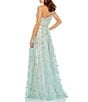 Mac Duggal One Shoulder Embroidered Floral A Line Gown, Color:Sage - Image 2