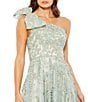 Mac Duggal One Shoulder Embroidered Floral A Line Gown, Color:Sage - Image 3