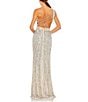 Color:Nude/Silver - Image 2 - One Shoulder Lace Up Back Sequin Gown