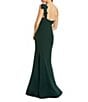 Mac Duggal One Shoulder Mermaid Gown with Floral Applique, Color:Deep Green - Image 2