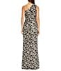 Mac Duggal One Shoulder Printed Sequin Side Slit Gown, Color:Champagne - Image 2