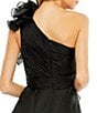 Color:Black - Image 4 - One Shoulder Ruffled High-Low Hem Tiered Gown
