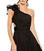 Mac Duggal One Shoulder Ruffle Sleeveless Cut Out Asymmetrical Hem High-Low Gown, Color:Black - Image 3