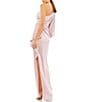 Mac Duggal One Shoulder Satin Wrap Gown, Color:Mocha - Image 2