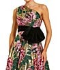 Mac Duggal One Shoulder Sequin Ballgown With Velvet Bow, Color:Gold Multi - Image 3