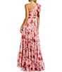 Mac Duggal One Shoulder Side Cut Out Gown With Slit, Color:Blush Multi - Image 2