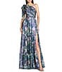 Mac Duggal One Shoulder Side Cut Out Gown With Slit - Image 1