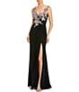 Mac Duggal One Shoulder With Beaded Flowers Jersey Gown - Image 1