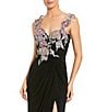 Mac Duggal One Shoulder With Beaded Flowers Jersey Gown - Image 3