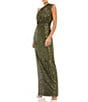 Mac Duggal Petite Size Ruched One Shoulder Sequined Column Gown - Image 1