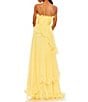 Color:Buttercup - Image 2 - Pleated Tiered Ruffle Strapless Gown