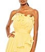 Color:Buttercup - Image 3 - Pleated Tiered Ruffle Strapless Gown
