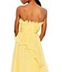 Color:Buttercup - Image 4 - Pleated Tiered Ruffle Strapless Gown