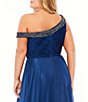 Color:Midnight - Image 4 - Plus Size Beaded Drop Shoulder A-Line Gown