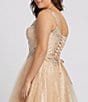 Color:Nude/Silver - Image 4 - Plus Size Sweetheart Neck Sleeveless Beaded Embellished Shimmer Gown