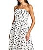 Mac Duggal Polka Dot Strapless Gown With Slit - Image 2