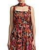 Mac Duggal Printed Chiffon Sleeveless With Scarf A-Line Gown - Image 3