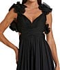 Mac Duggal Rosette Chiffon Tiered Ruffle Cut-Out Gown, Color:Black - Image 3