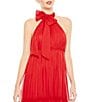 Mac Duggal Ruched Tiered Halter Bow A Line Gown, Color:Red - Image 3