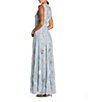 Mac Duggal Ruffle Mock Neck Floral Embroidered Micro Ruffle A-Line Gown - Image 2