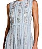 Mac Duggal Ruffle Mock Neck Floral Embroidered Micro Ruffle A-Line Gown - Image 3