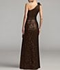 Mac Duggal Ruffle One Shoulder Sequin High Slit A-Line Gown - Image 2