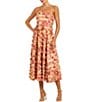Mac Duggal Ruffle Strapless Floral Midi Dress, Color:Pink Multi - Image 1