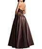 Mac Duggal Satin Beaded Halter Sleeveless Ball Gown - Image 2