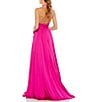 Mac Duggal Satin Charmeuse Halter Neck Open Back A-Line Gown, Color:Magenta - Image 2