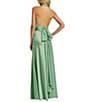 Mac Duggal Satin Halter Neck Sleeveless Gown, Color:Sage - Image 2