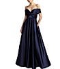 Mac Duggal Satin Off-The-Shoulder Gown - Image 1