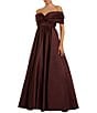 Mac Duggal Satin Off-The-Shoulder Gown - Image 1